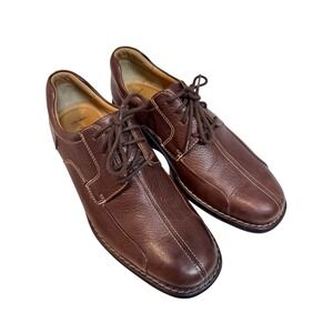 Johnston & Murphy Shuler Bicycle‎ Brown Leather Lace Up Dress Shoes Mens 8M
